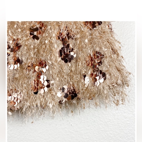 Zara - Rose Gold Sequin Shag Mini - XS - Picture 2 of 5